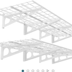 FLEXIMOUNTS 2-Pack 2x6ft 24-inch-by-72-inch Wall Shelf Garage Storage Rack Floating Shelves, White