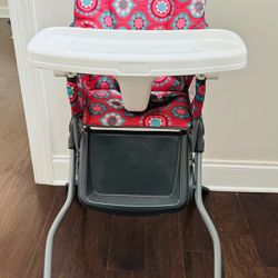 Cosco Kids Simple Fold Full Size High Chair with Adjustable Tray, Posey Pop