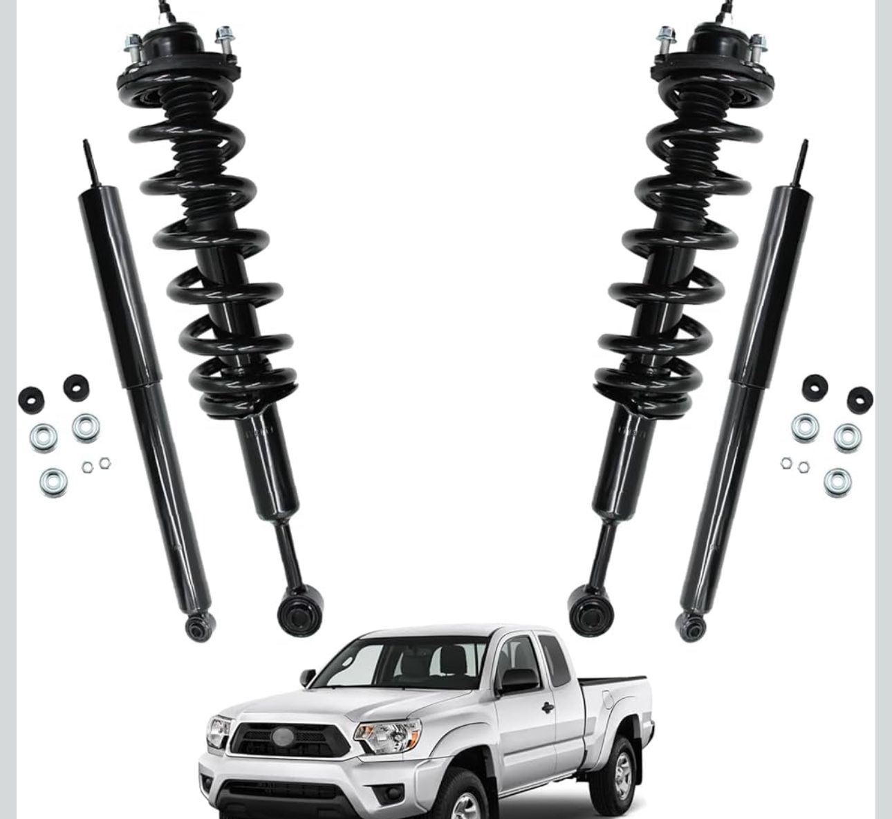 Front and Rear Struts and Shocks Complete Assembly for 2005-2015 Toyota Tacoma - Front and Rear Shock Absorber Set Coil Spring Assemblies - 171371L/17