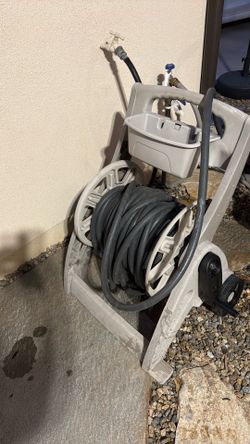 Water hose reel, water hose (75 ft)