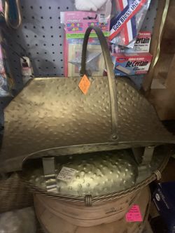 Vintage brass color log holder