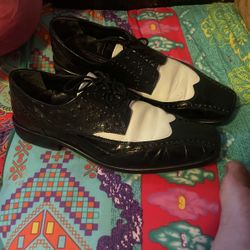 Stacy Adams Black And White Dress Shoes Size 9 