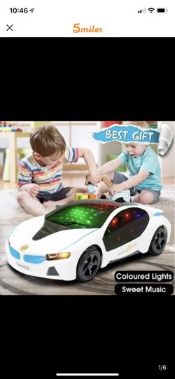 3d led flashing light car toy music sound electric toy