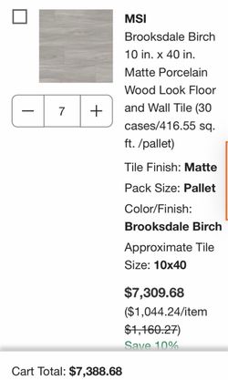 Brooksdale Birch 10 in. x 40 in. Matte Porcelain Wood Look Floor