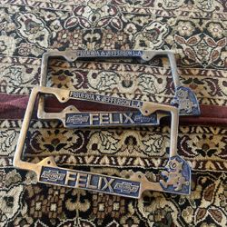 Beautiful 😻 Chevrolet Felix License Plate Frame Topper Chevy Los Angeles Truck Auto...