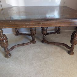 Solid Wood Table With 3 - 12" Leaves