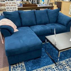 Blue Sofa Chaise 👉 Brand New 🆕 Little Sectional 