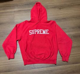 Supreme Red hoodie with white logo