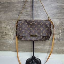 Louis Vuitton Favorite MM Monogram Leather Crossbody Shoulder Bag Purse Handbag
