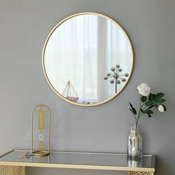 24 inch Round Wall Mirror Gold Circle Mirror for Bathroom