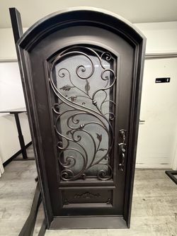 Arched Wrought Iron Entry Door 37x81 Liquidation