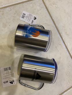 Camping Mugs - Carabiner Steel Mug With Lid
