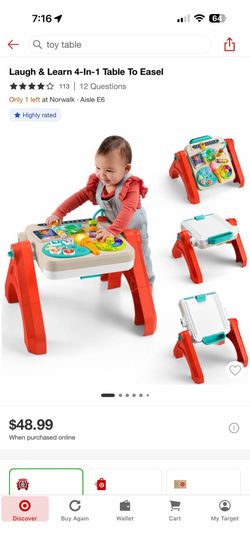 Fisher price laugh and learn 4-1 table to easel