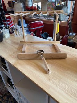 Pasta drying rack rolling pin and cutter