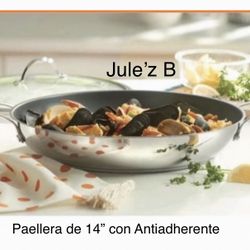 Princess House Paellera De 14” Con Antiadherente Nueva En Su Caja 