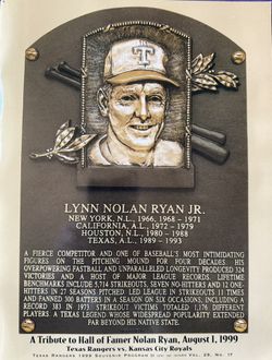 Nolan Ryan Induction Collector's Set 7/25/1999 - 2 official Programs, 4 vinyl flag/banners, 2 fans
