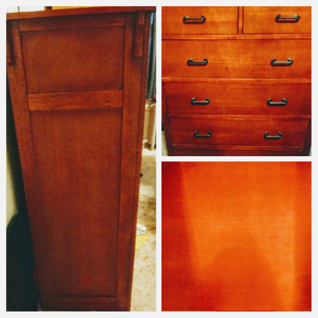 Full size Red Oak dresser.