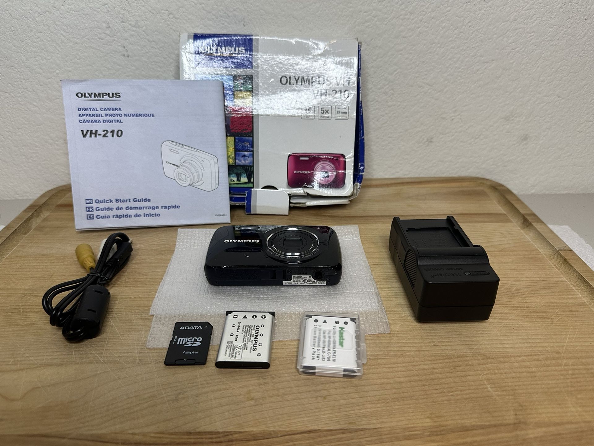 Olympus VH-210 Black 14.0MP digital compact camera - Tested & Works