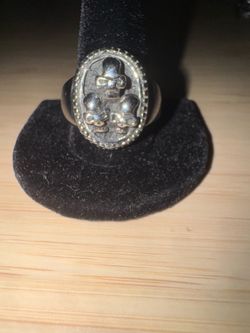 3 skull ring stainless steel