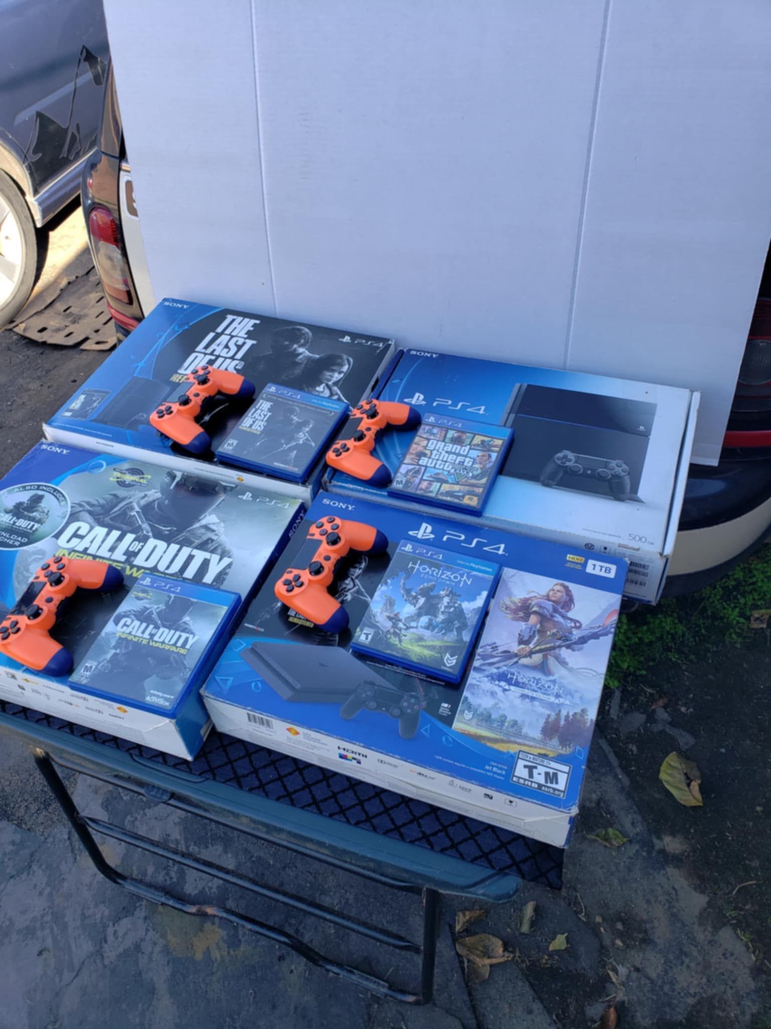 1 Game, 1 Original Controller 1 Open Box Playstation 4 Slim PS4 1,000GB 1TB $220. $250! With 3 Games of choose. Can be tested before buying