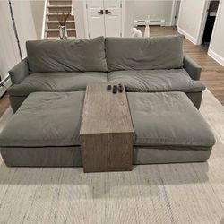 Restoration Hardware Cloud Luxe Couch  And Ottomans 