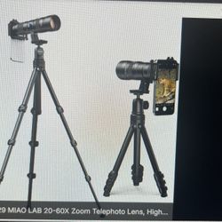 MIAO Lab 20-60 Zoom Telephoto Lens, High-Power Telephoto Mobile Cell Phone, Lens With Tripod & Universal Phone Clip