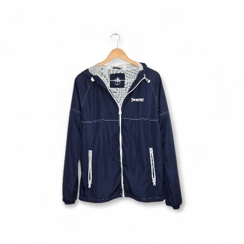 Walt Disney Parks Navy Blue Full Zip Lightweight Windbreaker Rain Jacket Size Small