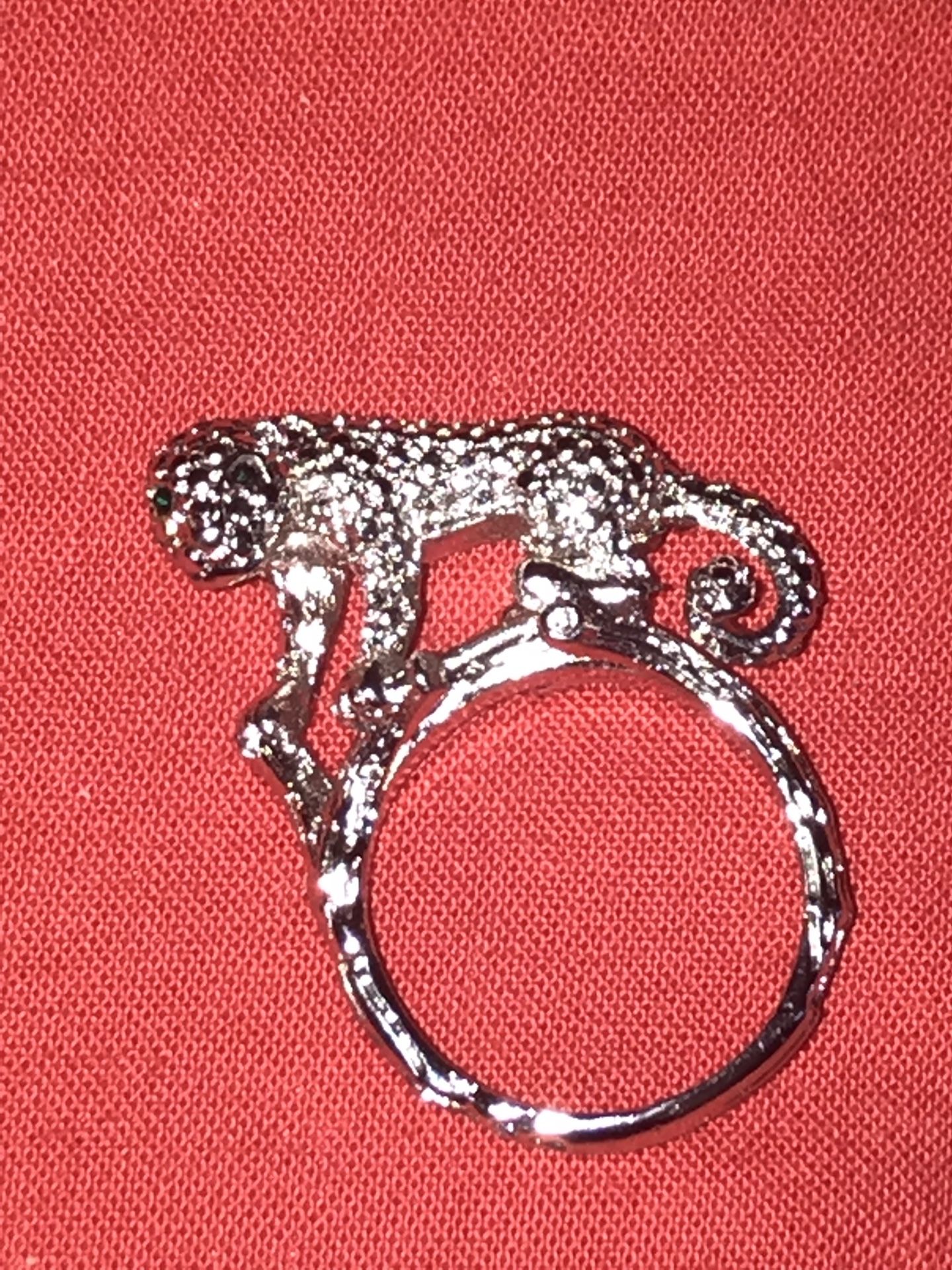 Silver Leopard Ring