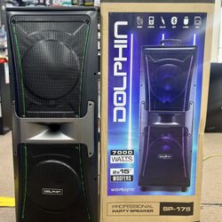Dual 15” 7000W Extra Bass Professional Party Speaker with Wavesync