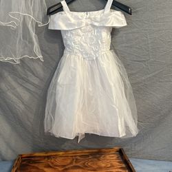 Baptism Communion Confirmation Wedding  Party White Dress
