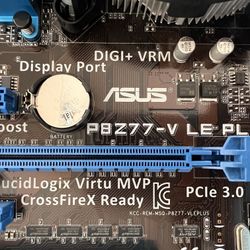 ASUS P8Z77-V LE PLUS Motherboard, Intel i7-3770K CPU, Cooler Installed
