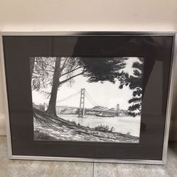 C.F Stanbrough , Lithograph ,Golden Gate Bridge Print