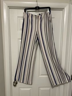 CHiCO’S Striped Wide-Leg Women’s Pants - Navy & White Brand New sz R1