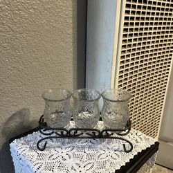 Princess House Candelabro De Tres Votives Fantasia Y Base Meridian.