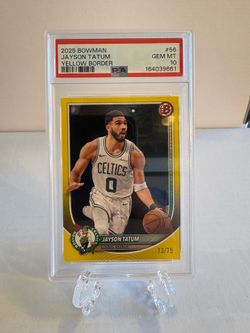 2025-26 Bowman - Jayson Tatum #56 Yellow Border /75 PSA 10 🔥POP 1🔥
