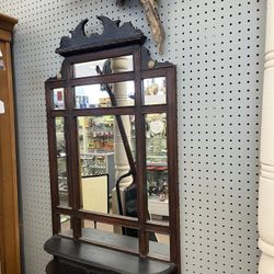 Antique mirror with small drawer