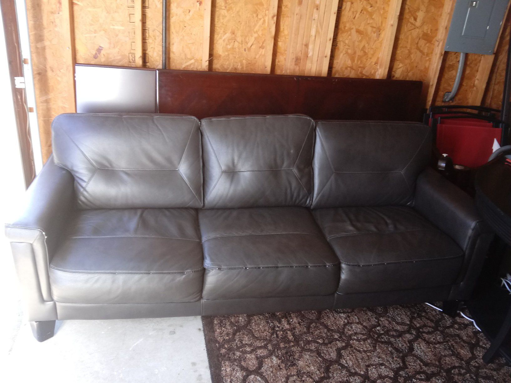 Ashley furniture grey Leather couch