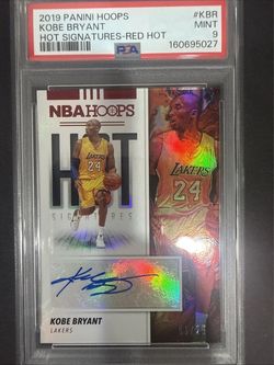 Kobe Bryant panini hoops red hot signatures 1/25 psa 9