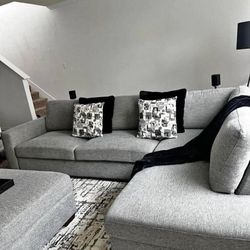 Living Spaces Grey Sofas 