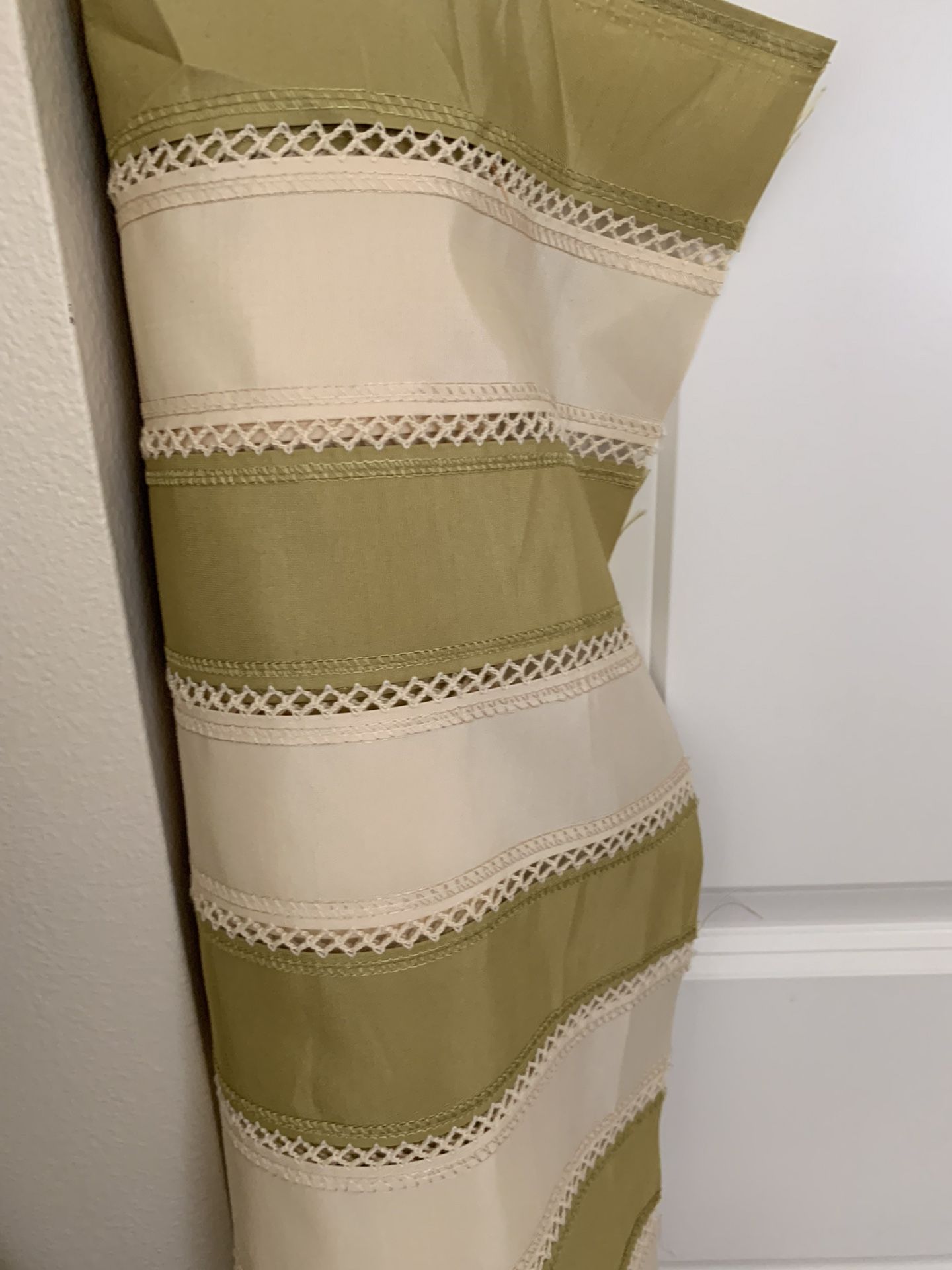 High End Striped Taffeta With Tacking Detail - $40