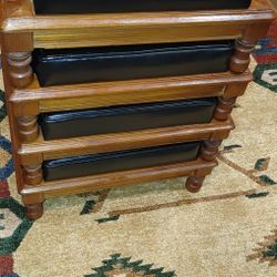 Set of four (4) MCM Stacking Footstools/Ottomans.