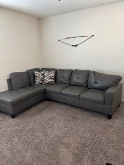 Medium Gray L-Shaped Sectional Couch