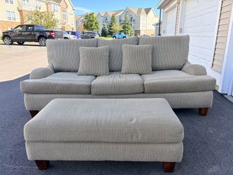 Big couch with ottoman - free delivery