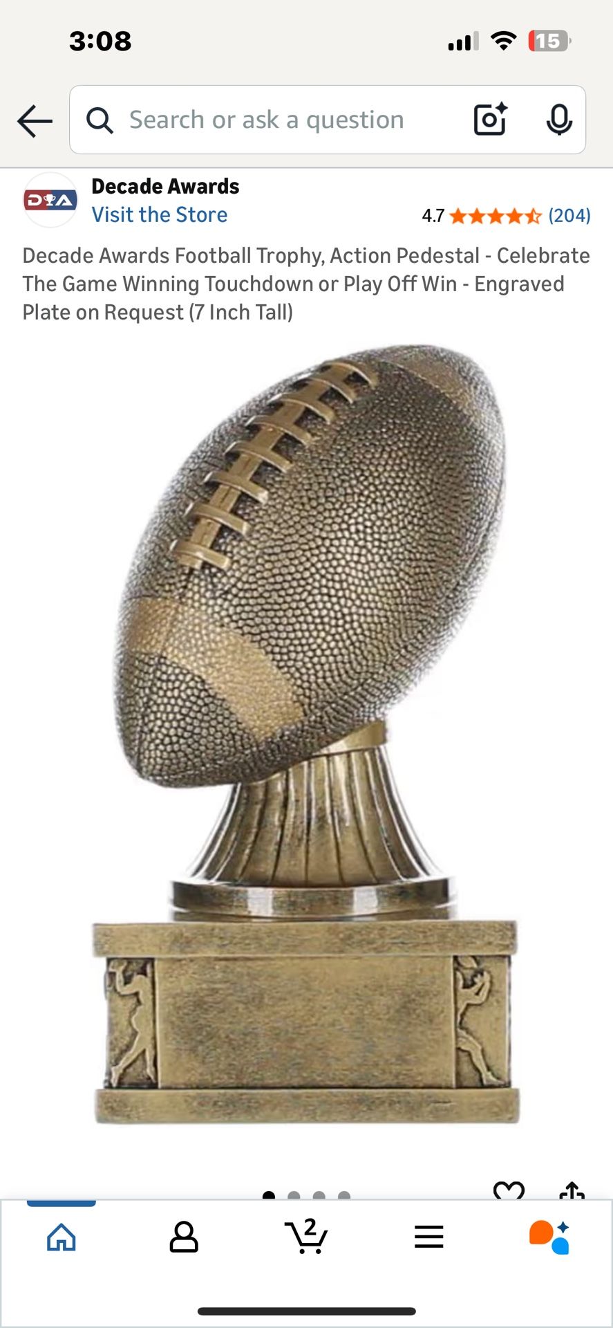 Decade Award Trophy