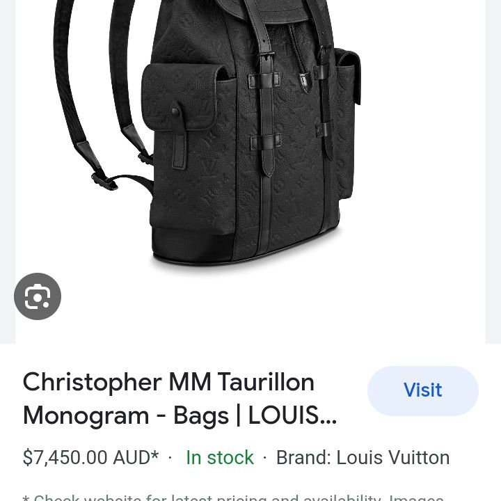 LOUIS VUITTON Taurillon Monogram Christopher MM Backpack Black