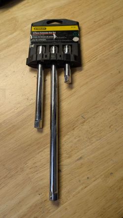NEW Stanley 3-Piece 3/8" Drive Extension Bar Set Heavy Duty Juego Stanley de 3 Extensiones 3/8" Nuevo Calidad Profesional