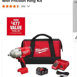 Milwaukee M18 1/2 inch. Impact Wrench with friction Ring Kit 