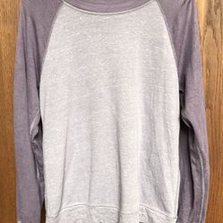 Sonoma Women's Sweatshirt Crewneck Medium Baseball Style Blue Purple Lightweight