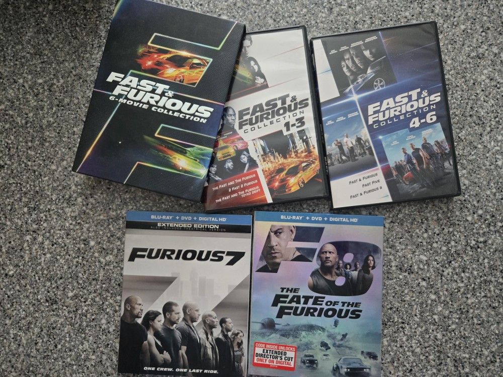 Fast & Furious Seasons 1-3, 4-6, 7 & 8