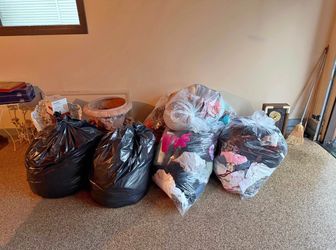 Bags of clothes, shoes, hand bags